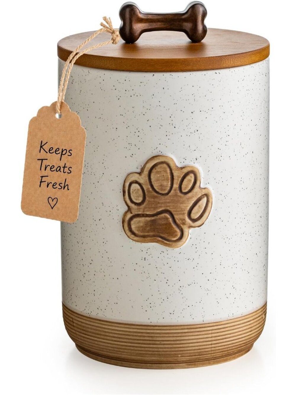 Airtight Dog Treat Container with Lid - Stylish Countertop Storage Jar for Pets